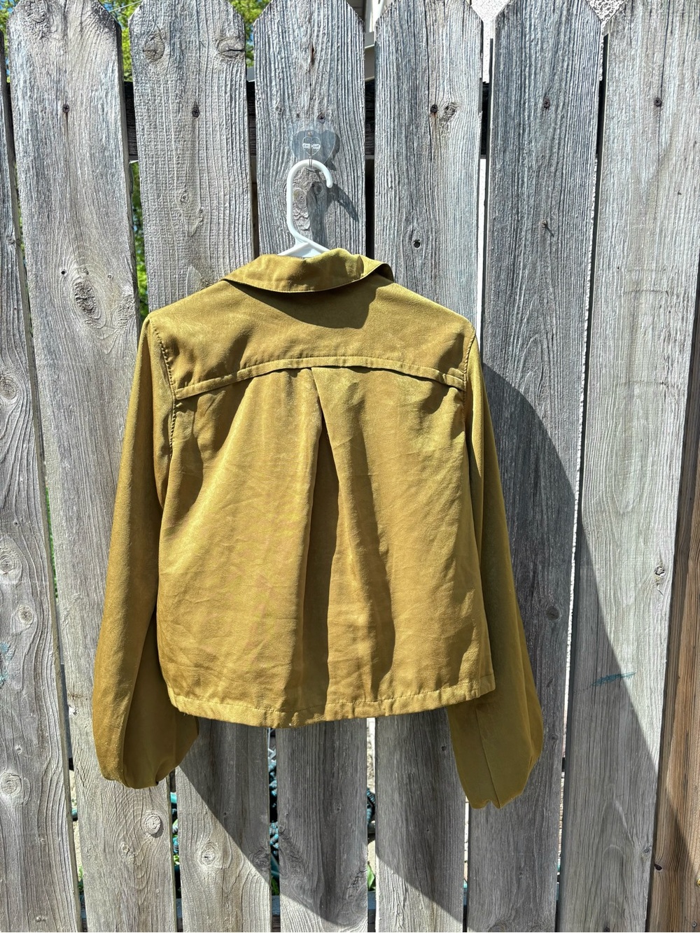 Women's Olive Golden Utility Shirt Jacket - Picture 2 of 5